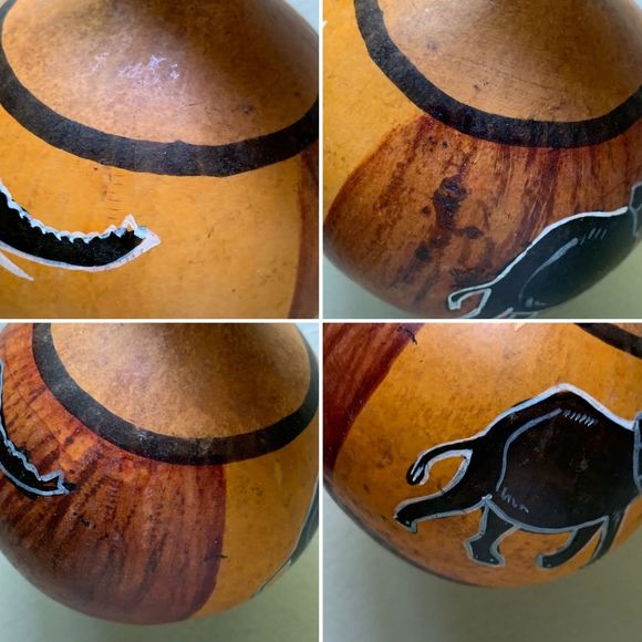 VTG African Gourd Hand Percussion Handmade Shaker - Picture 6 of 14